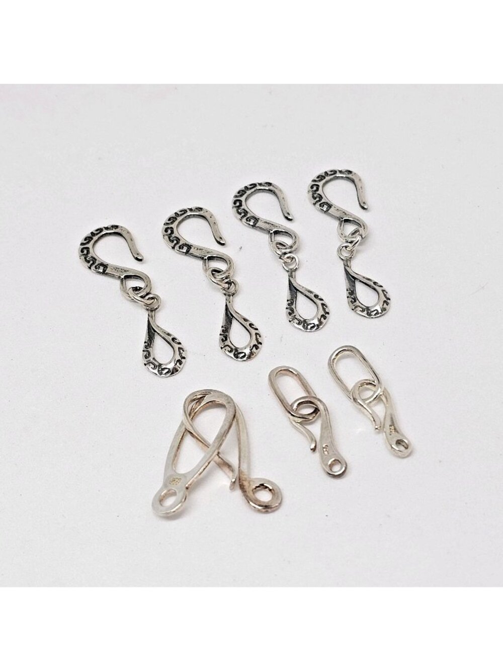 Lot 7 925 Sterling Silver Hook Clasp Finding DIY Jewelry Making NEW
